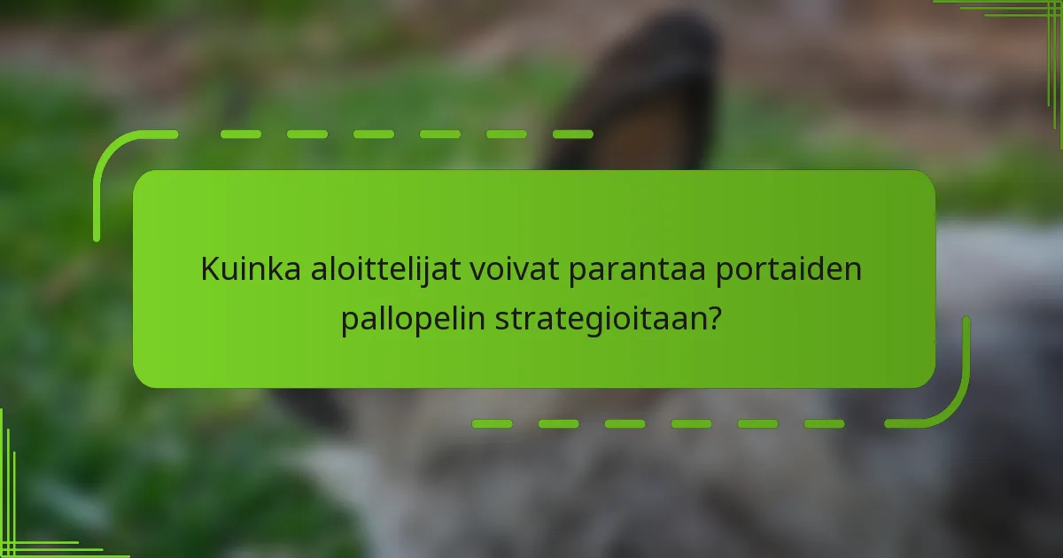 Kuinka aloittelijat voivat parantaa portaiden pallopelin strategioitaan?